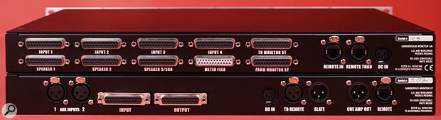 The two rack units link to each other via D-sub connectors, wired to the Tascam standard, while the remote links to the units via the same RJ45 connectors used for Ethernet.