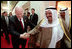 Vice President Dick Cheney jokes with First Deputy Prime Minister Sabah prior to departure from Kuwait City, Kuwait, March 18.