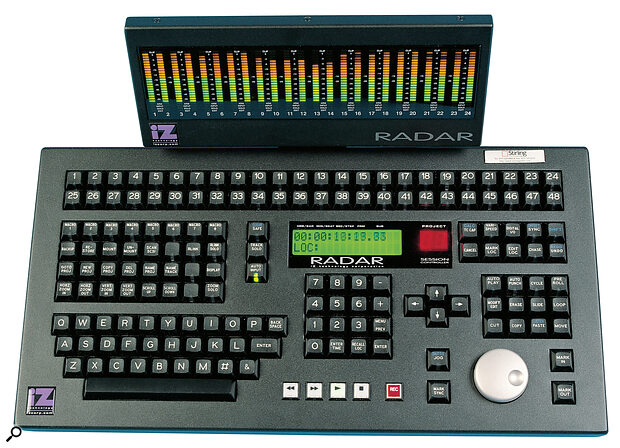 The Session remote controller with 24‑channel meterbridge attached.