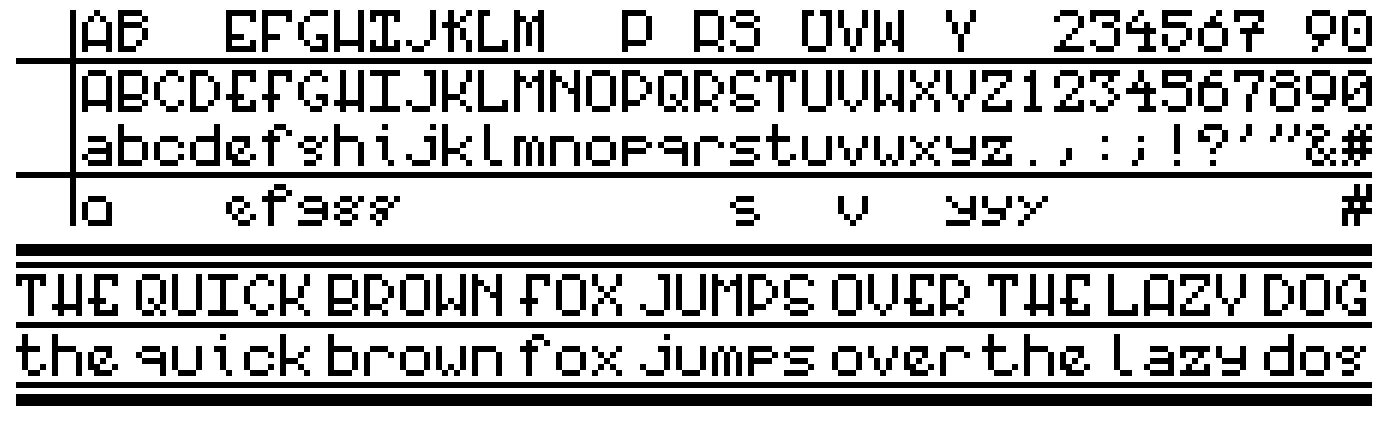 r/typography - A low-resolution "art deco" bitmap font I've been designing (more information in comments, looking for opinions/feedback)
