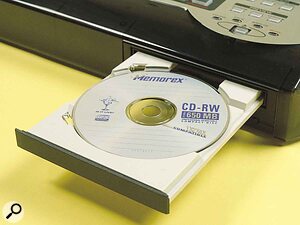 The CDX1 not only uses its CD‑RW drive for recording and playing back multitrack audio. It also uses it to import audio from CDs and CD‑ROMs, as well as for mastering finished tracks to CD‑R.