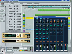 The VST mixer window in Audio + MIDI mode.