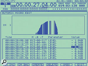Though the LCD display may seem a little small compared with the VGA monitor display, there is still plenty of room for graphical information when editing automation data or audio.