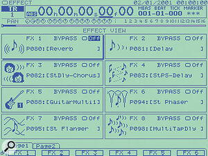 The VS2480 can contain four VS8F2 effects boards, providing eight stereo processors.