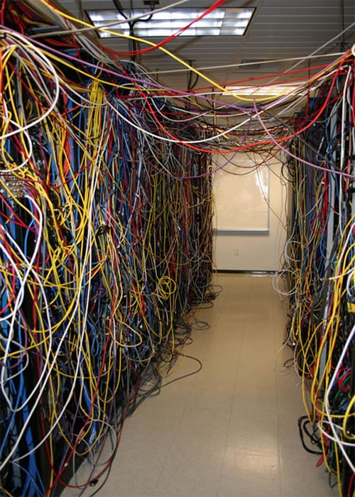 Server Room Wiring Mess - Rat's Nest Server Room Wiring Mess - Rat's Nest