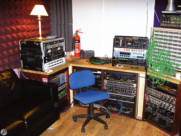 The control room at The Mews recording studios.