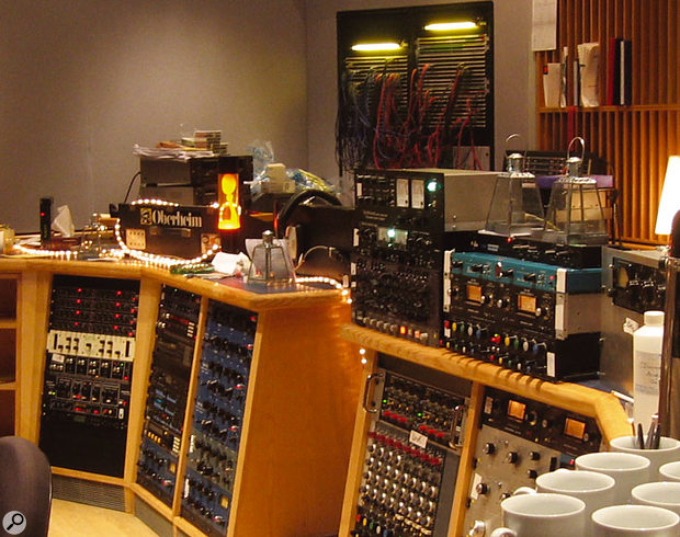 For the mixing sessions, Liam Howlett augmented Whitfield Street Studios' own impressive selection of equipment with another Mackie desk, and also brought some vintage valve gear out of their store room (as can be seen on top of the right-hand rack). 